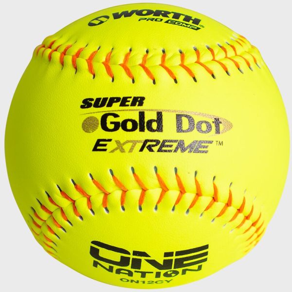 One Nation 12 in Gold Dot Softballs (ON12CY)