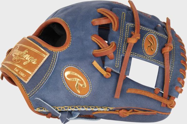 Heart of the Hide Pro Label Denim Infield Glove, Right Hand Throw