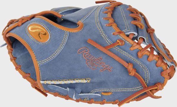 Heart of the Hide Pro Label Denim Catcher's Mitt, Right Hand Throw